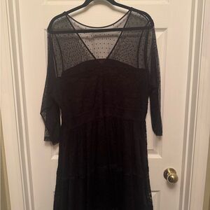 Torrid Black Sheer Lace Long Sleeve Dress